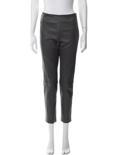 Pre-owned Joseph Lambskin Skinny Leg Pants In Grey