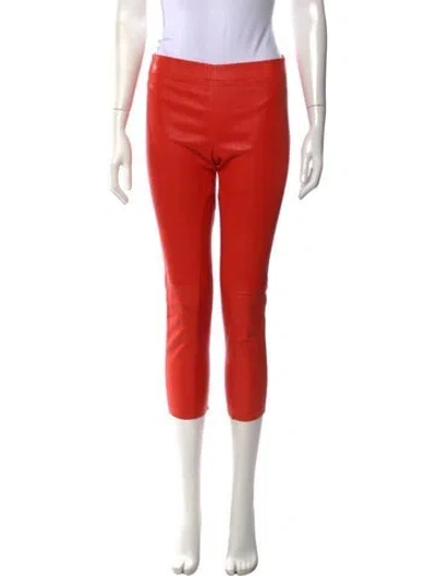 Pre-owned Joseph Lambskin Skinny Leg Pants In Orange