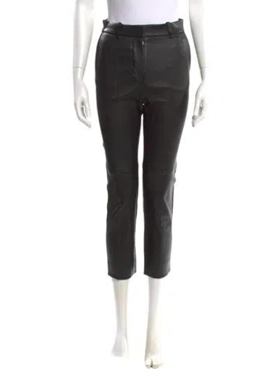 Pre-owned Joseph Lambskin Straight Leg Pants In Black