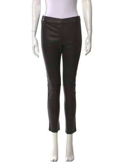 Pre-owned Joseph Lambskin Straight Leg Pants In Black