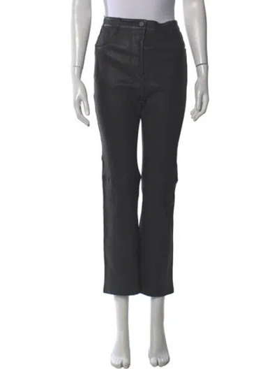 Pre-owned Joseph Lambskin Straight Leg Pants In Black