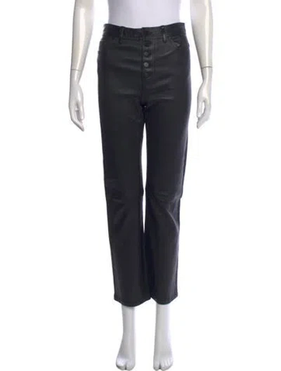 Pre-owned Joseph Lambskin Straight Leg Pants In Black