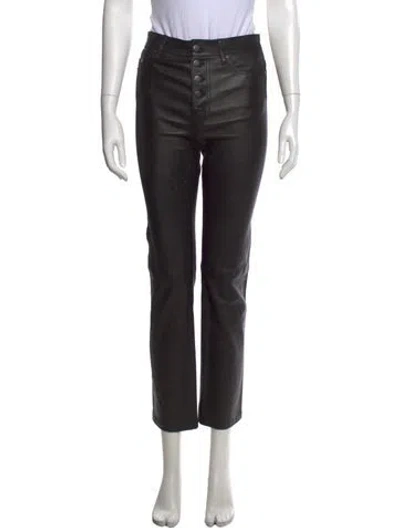 Pre-owned Joseph Lambskin Straight Leg Pants In Black