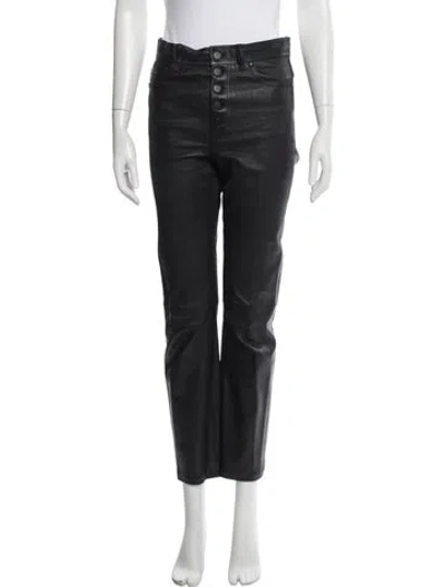Pre-owned Joseph Lambskin Straight Leg Pants In Black