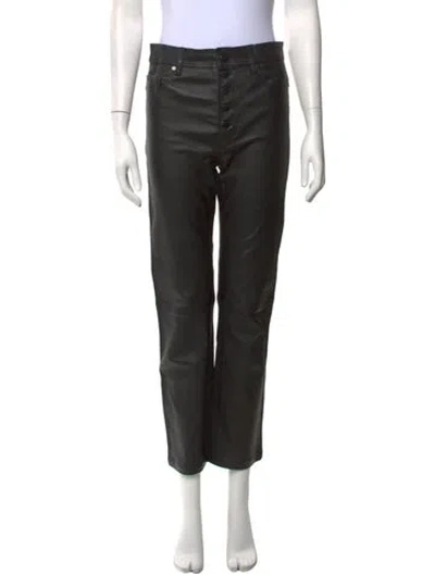 Pre-owned Joseph Lambskin Straight Leg Pants In Black