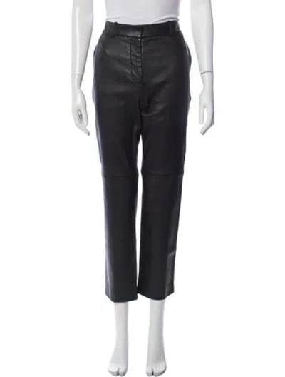 Pre-owned Joseph Lambskin Straight Leg Pants In Blue