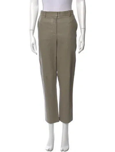 Pre-owned Joseph Lambskin Straight Leg Pants In Gray