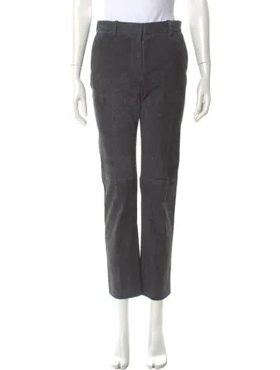 Pre-owned Joseph Lambskin Straight Leg Pants In Gray