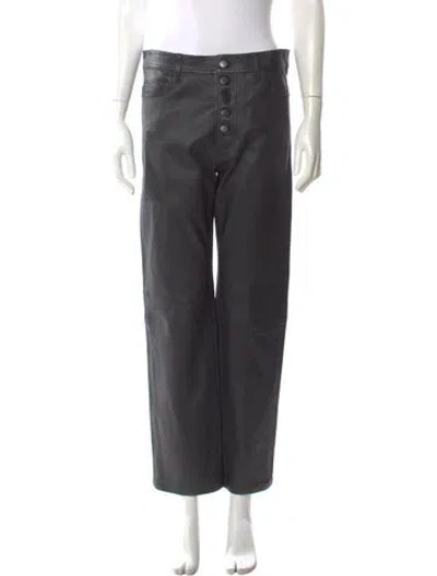 Pre-owned Joseph Lambskin Straight Leg Pants In Gray