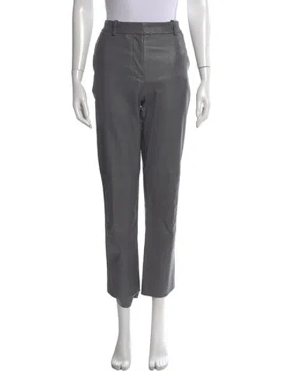 Pre-owned Joseph Lambskin Straight Leg Pants In Gray