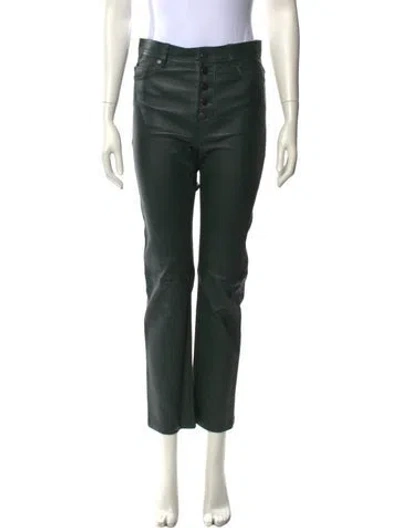 Pre-owned Joseph Lambskin Straight Leg Pants In Green