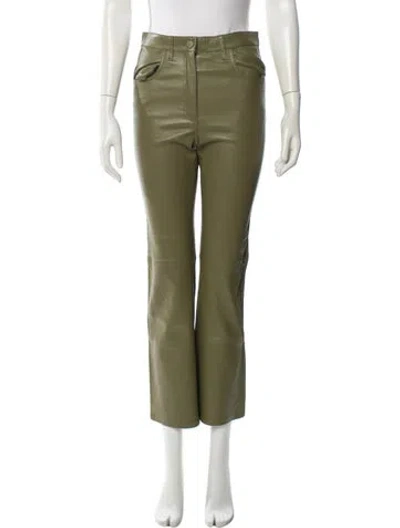 Pre-owned Joseph Lambskin Straight Leg Pants In Green