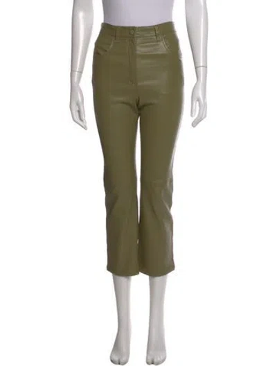 Pre-owned Joseph Lambskin Straight Leg Pants In Green
