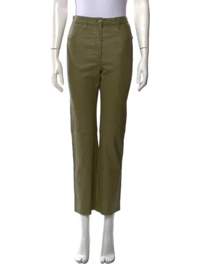 Pre-owned Joseph Lambskin Straight Leg Pants In Green