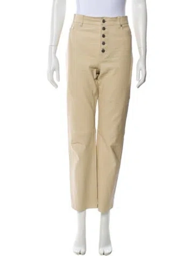 Pre-owned Joseph Lambskin Straight Leg Pants In Neutral