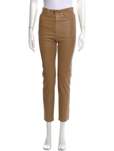 Pre-owned Joseph Lambskin Straight Leg Pants In Neutral