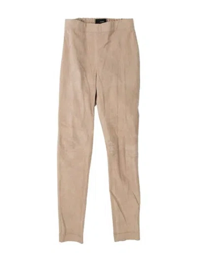 Pre-owned Joseph Lambskin Straight Leg Pants In Neutrals