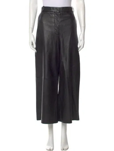 Pre-owned Joseph Lambskin Wide Leg Pants In Black