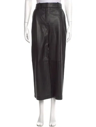 Pre-owned Joseph Lambskin Wide Leg Pants In Black