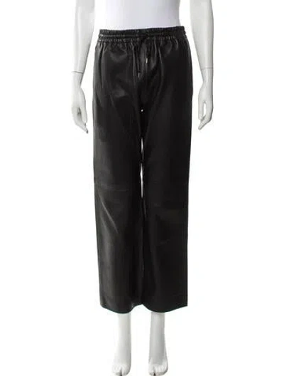 Pre-owned Joseph Lambskin Wide Leg Pants In Black