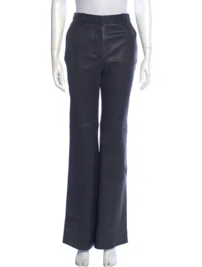 Pre-owned Joseph Lambskin Wide Leg Pants In Black