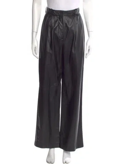 Pre-owned Joseph Lambskin Wide Leg Pants In Gray