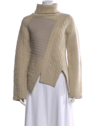 Pre-owned Joseph Lambswool Turtleneck Sweater In White