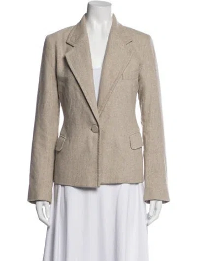 Pre-owned Joseph Lambswool Tweed Pattern Blazer In Neutrals