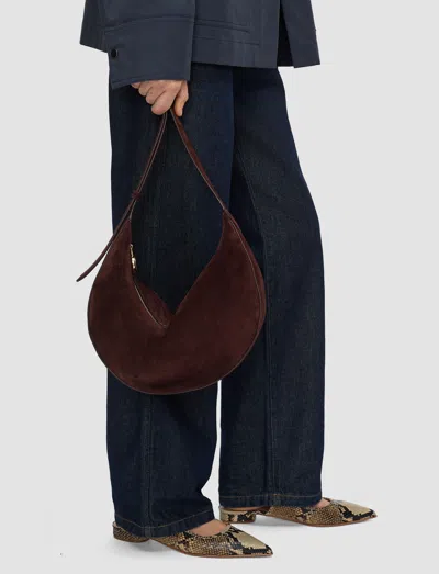 Joseph Large Bean Suede Bag In Purple