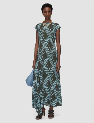 Joseph Lauri Open Weave Silk Dress In Multi