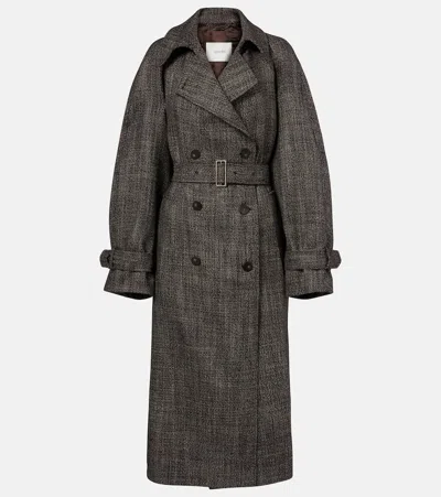 Joseph Laurin Double-breasted Virgin Wool Coat In Gray