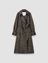 Joseph Laurin Textured Tailoring Wool Coat In Brown