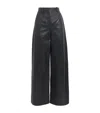 Joseph Leather Alana Wide-leg Trousers In Black