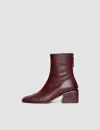 Joseph Leather Ankle Boots In Merlot