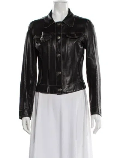 Pre-owned Joseph Leather Biker Jacket In Black