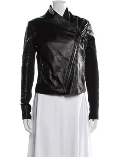 Pre-owned Joseph Leather Biker Jacket In Black