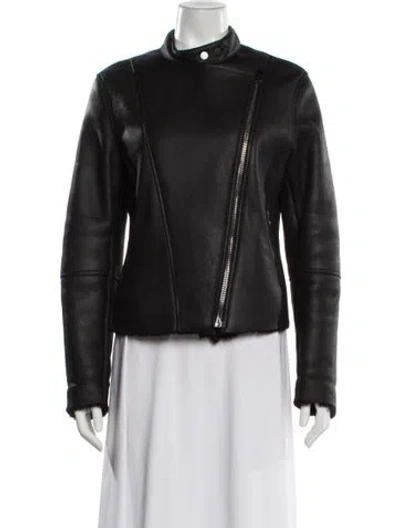 Pre-owned Joseph Leather Biker Jacket In Gray