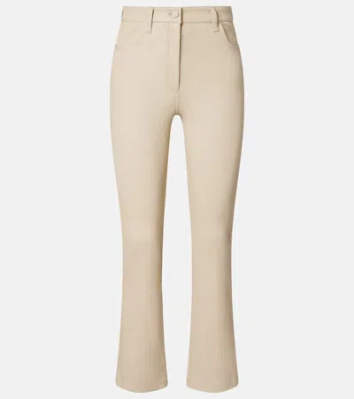 Joseph Leather Bootcut Pants In Gray