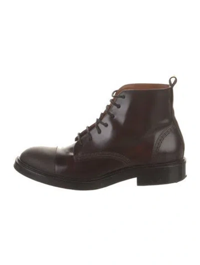 Pre-owned Joseph Leather Combat Boots In Brown
