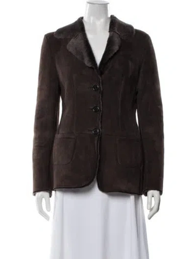 Pre-owned Joseph Leather Jacket In Brown