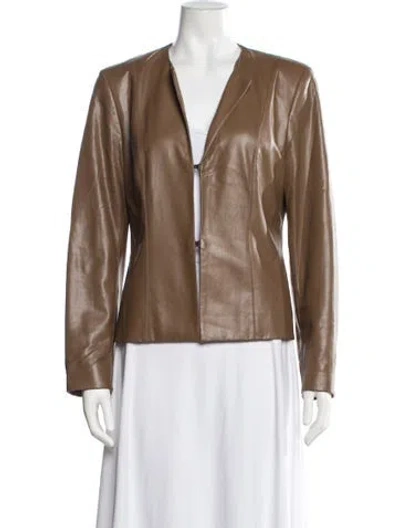 Pre-owned Joseph Leather Jacket In Brown