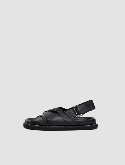 Joseph Leather Jazzy Strap Sandals In Black