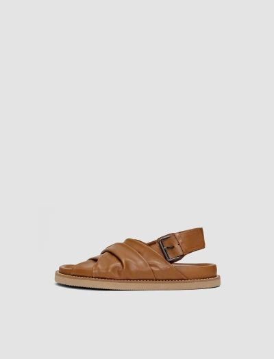 Joseph Leather Jazzy Strap Sandals In Clay