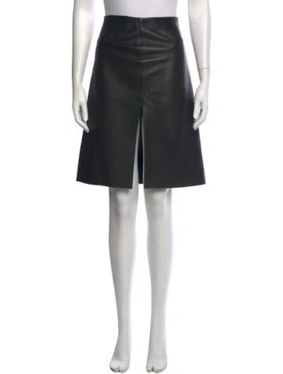 Pre-owned Joseph Leather Knee-length Skirt In Black