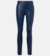 Joseph Leather Leggings In Blue
