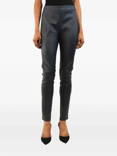 Pre-owned Joseph Leather Leggings In Blue