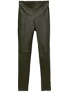 Joseph Leather Leggings In Green