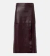 Joseph Panelled Wrap-effect Leather Midi Skirt In Brown