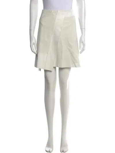 Pre-owned Joseph Leather Mini Skirt In Gray