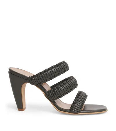 Joseph Leather Noor Heeled Sandals 75 In Green